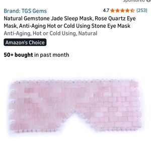 NIB TGS Gems Natural Gemstone Rose Quartz Eye Mask AntiAging Hot/Cold Therapy